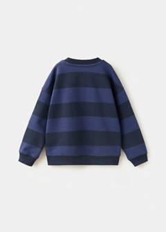 Striped cotton-blend sweatshirt — Dark Navy 5