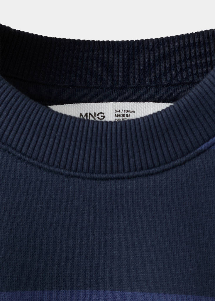 Striped cotton-blend sweatshirt — Dark Navy