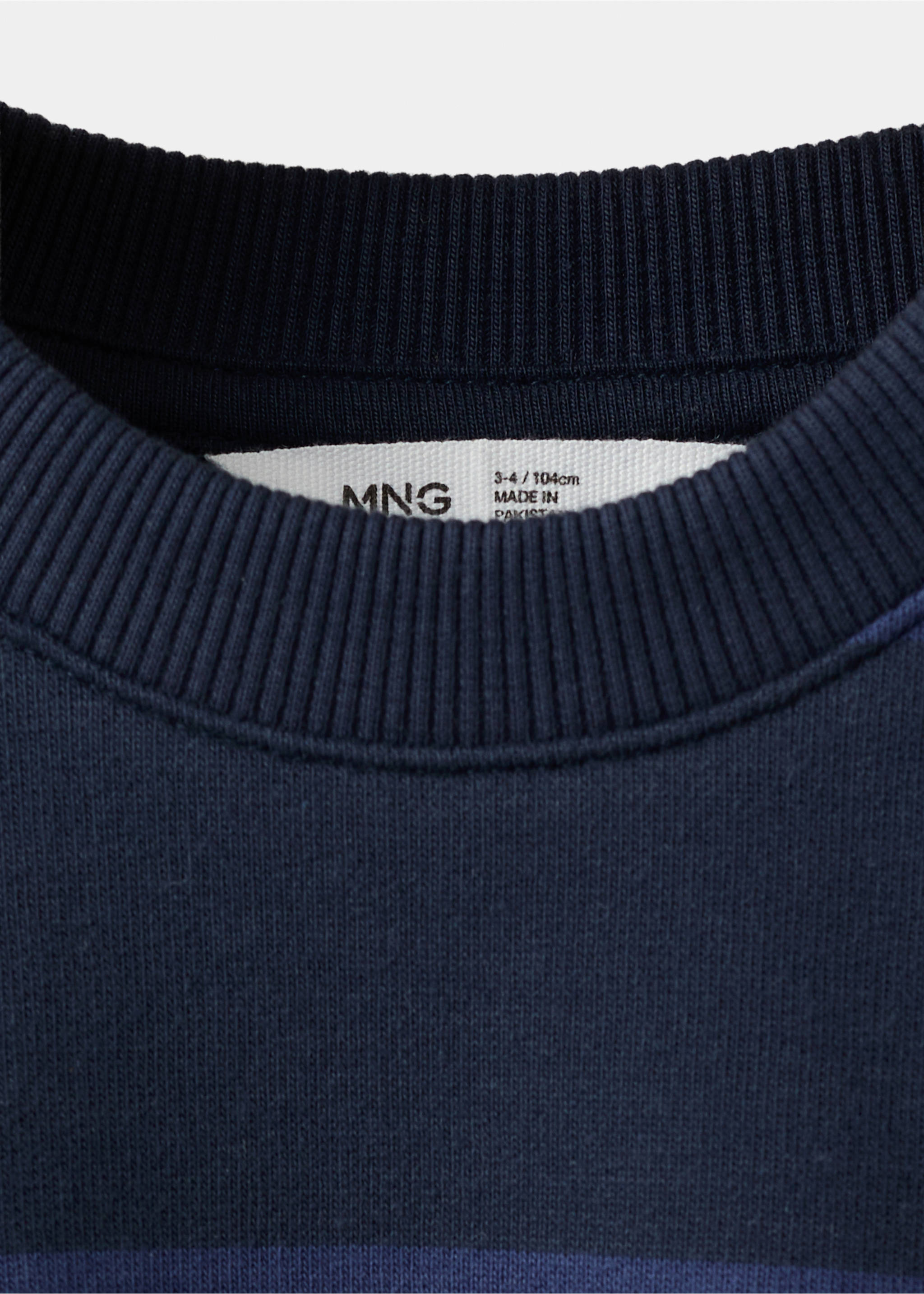 Striped cotton-blend sweatshirt - Details of the article 0, Dark Navy. Ref: 37094425-00.