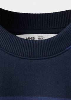 Striped cotton-blend sweatshirt — Dark Navy 6