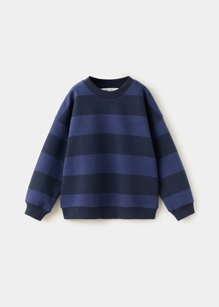 Striped cotton-blend sweatshirt — Dark Navy