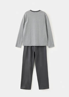Long printed striped pyjamas — Charcoal 3