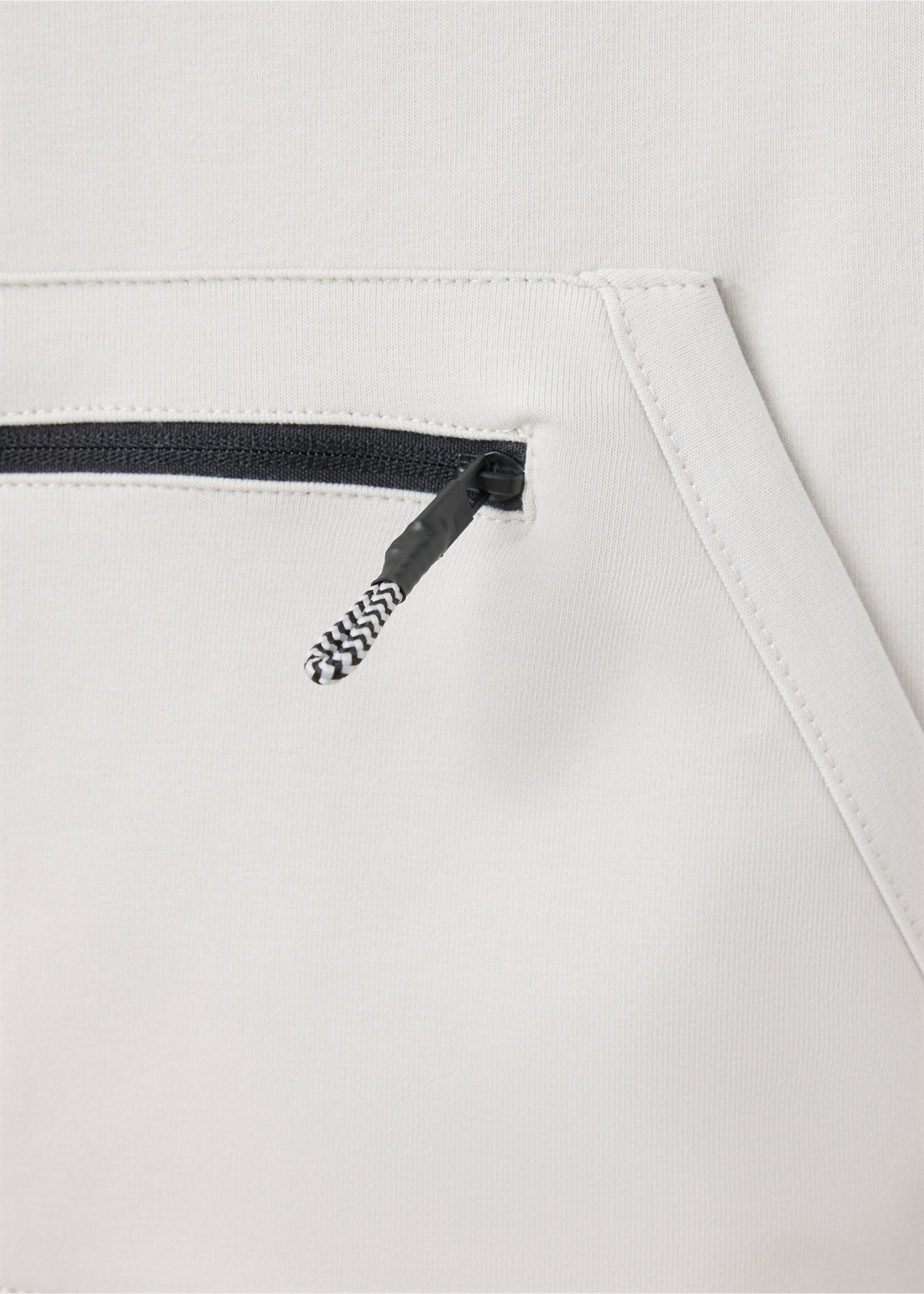 Hoodie cotton sweatshirt - Details of the article 8, Ice Grey. Ref: 37094427-00.