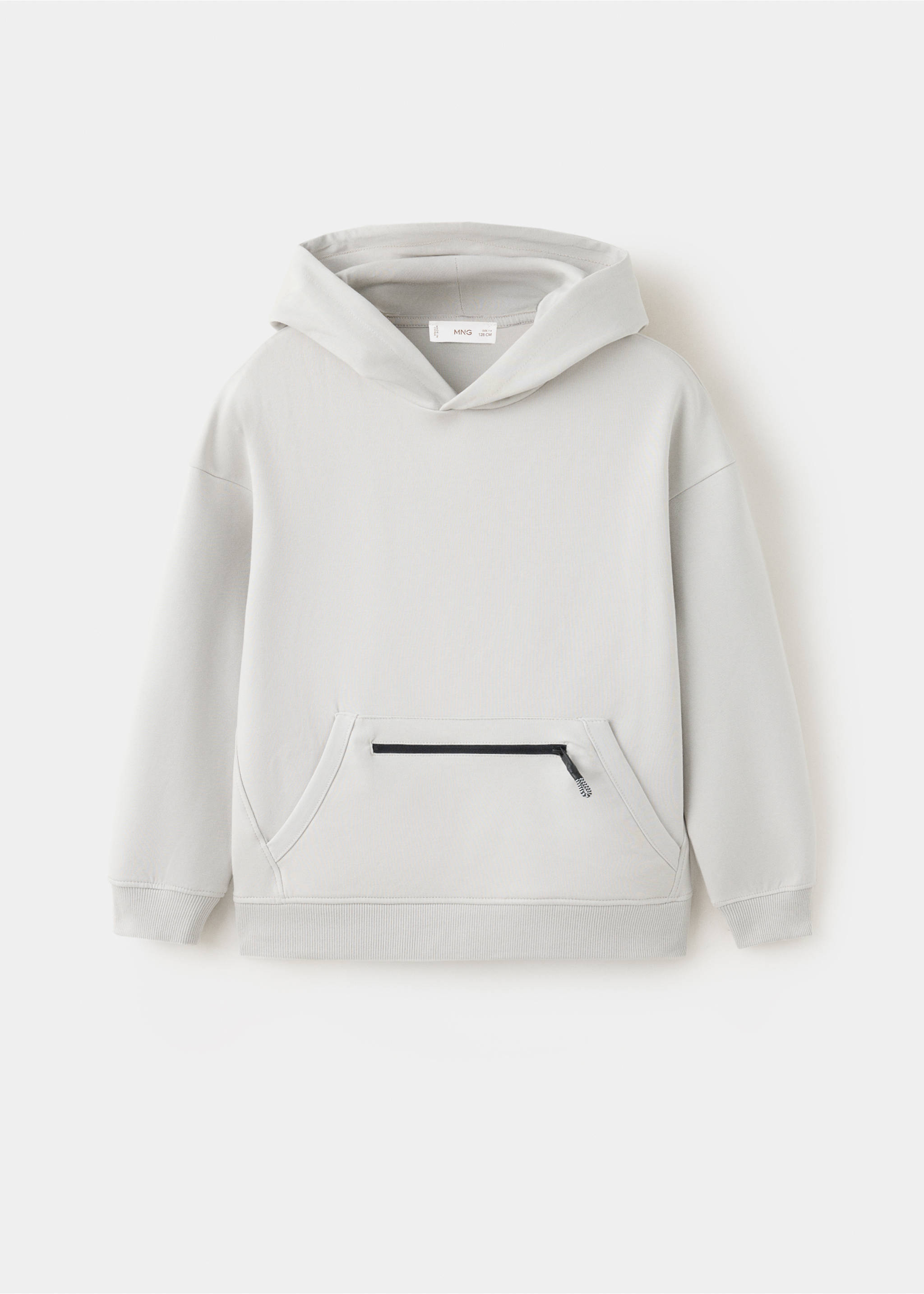 Hoodie cotton sweatshirt - Article without model, Ice Grey. Ref: 37094427-00.