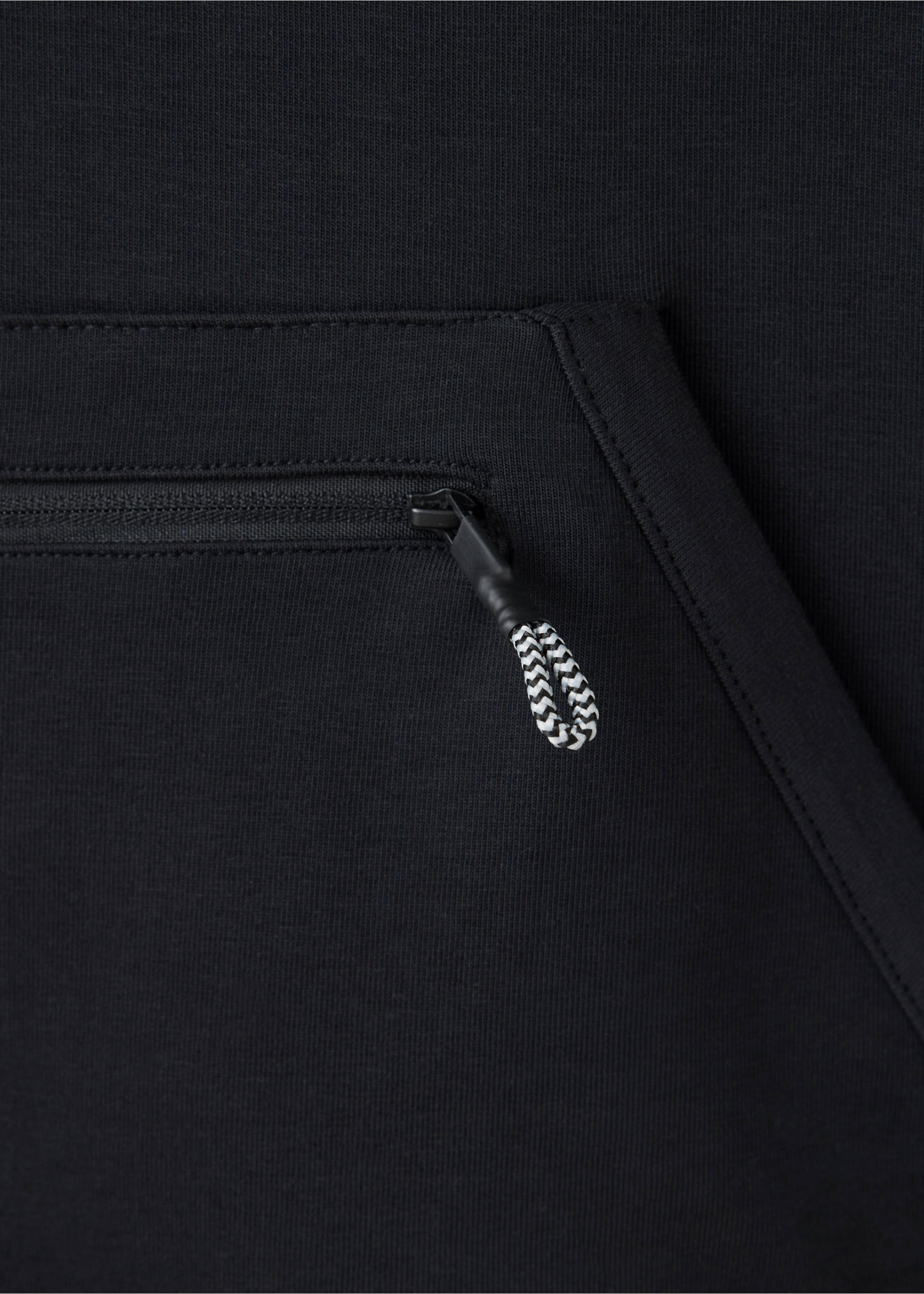 Hoodie cotton sweatshirt - Details of the article 8, Black. Ref: 37094427-00.
