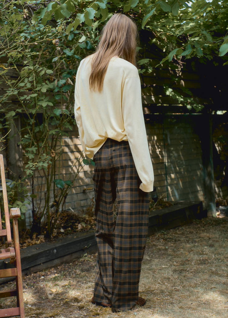 Straight-fit pleated trousers — Brown