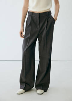 Straight-fit pleated trousers — Grey 8