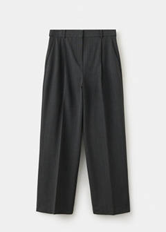Straight-fit pleated trousers — Grey 5