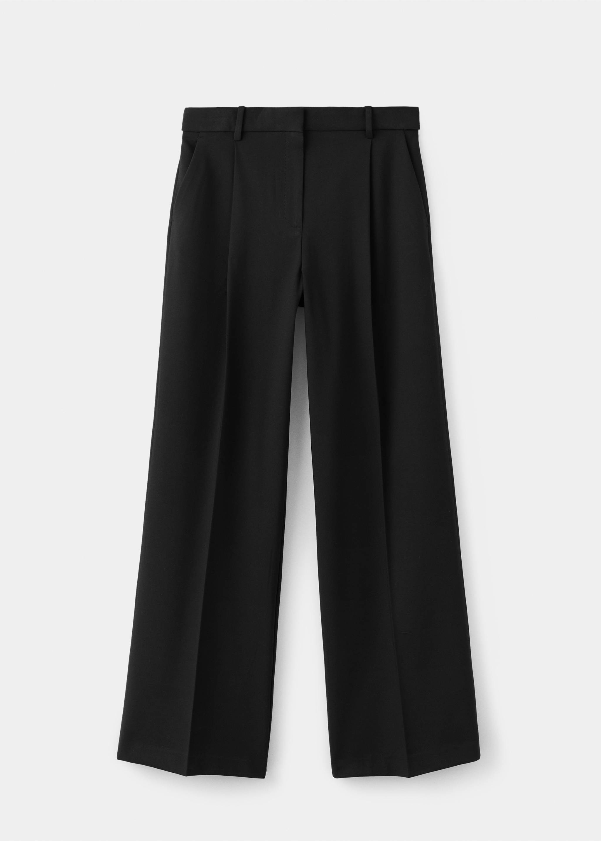 Straight-fit pleated trousers - Article without model, Black. Ref: 37094428-00.