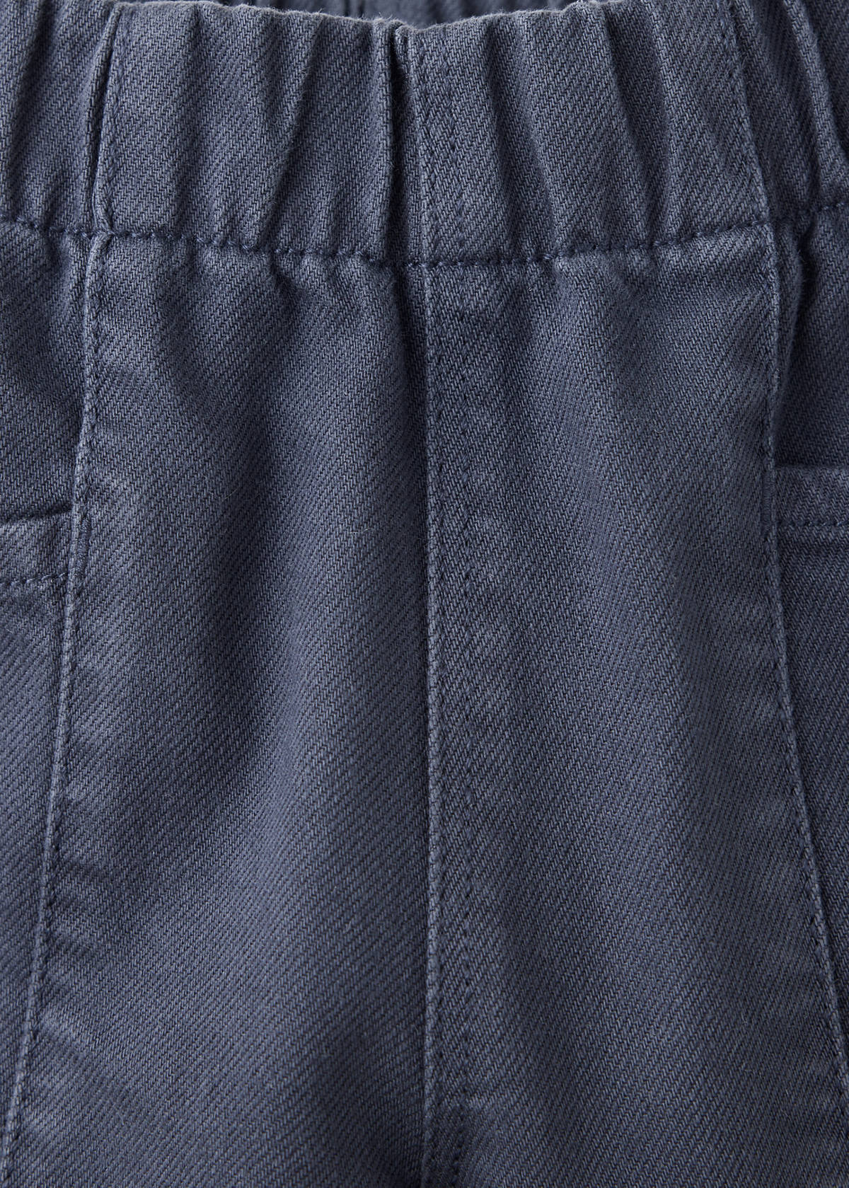 Cotton trousers with elasticated waistband — Navy