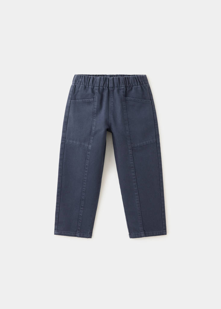 Cotton trousers with elasticated waistband - thumbnail 2
