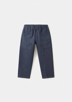 Cotton trousers with elasticated waistband — Navy 2