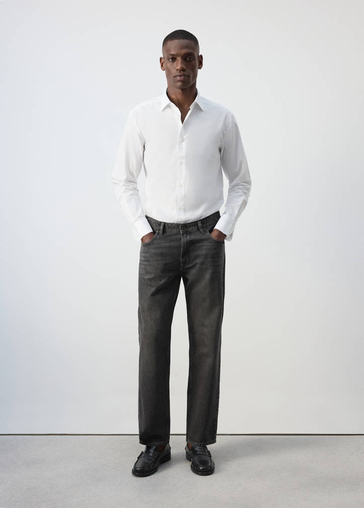 Regular-fit 100% cotton shirt — White