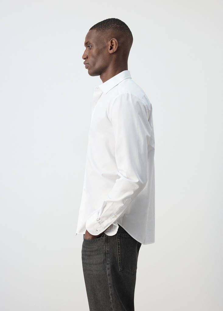 Regular-fit 100% cotton shirt — White