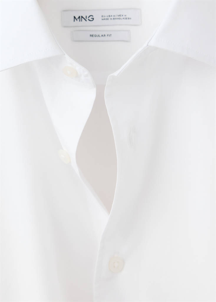 Regular-fit 100% cotton shirt — White