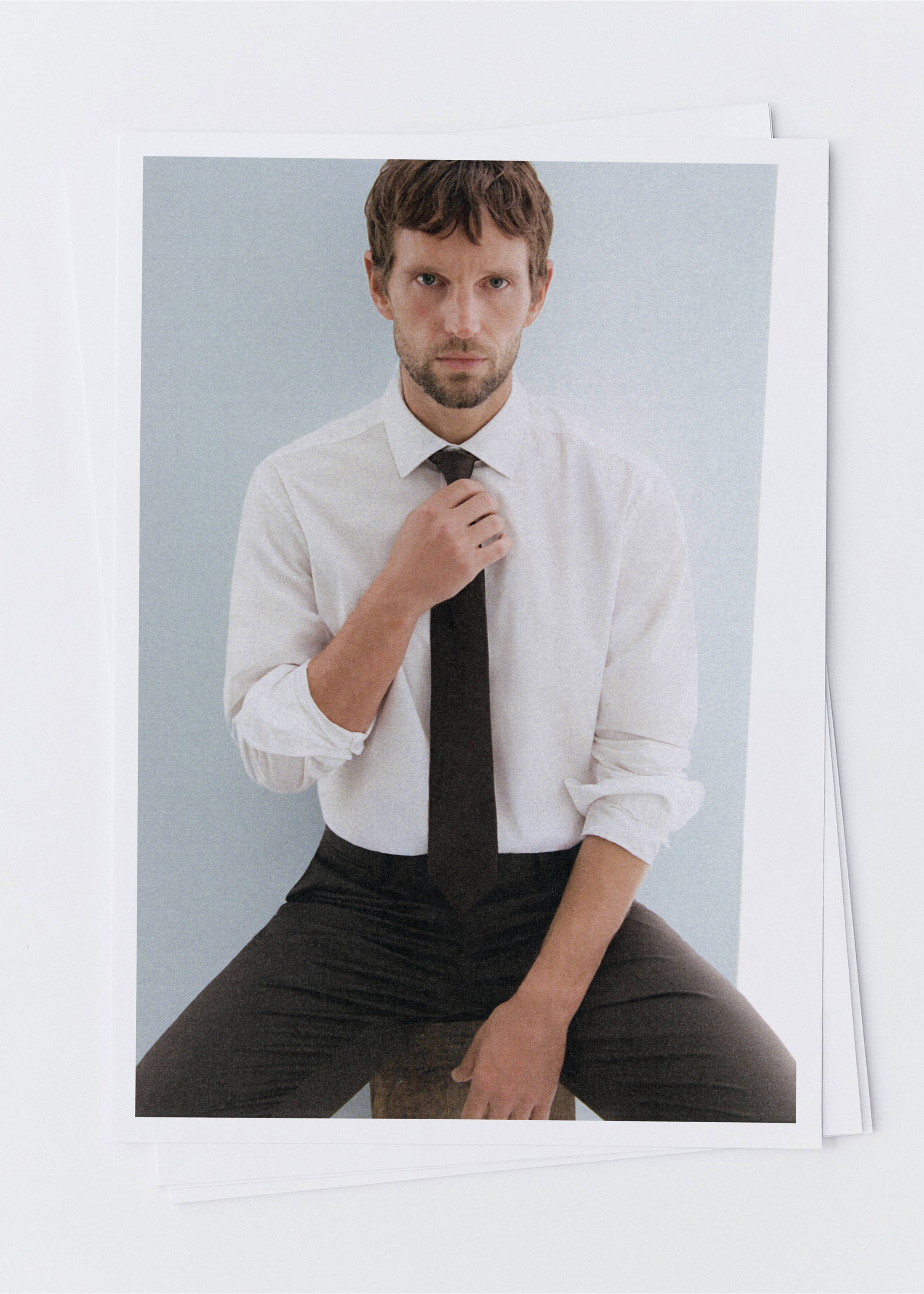 Regular-fit 100% cotton shirt - General plane, White. Ref: 37094431-01.