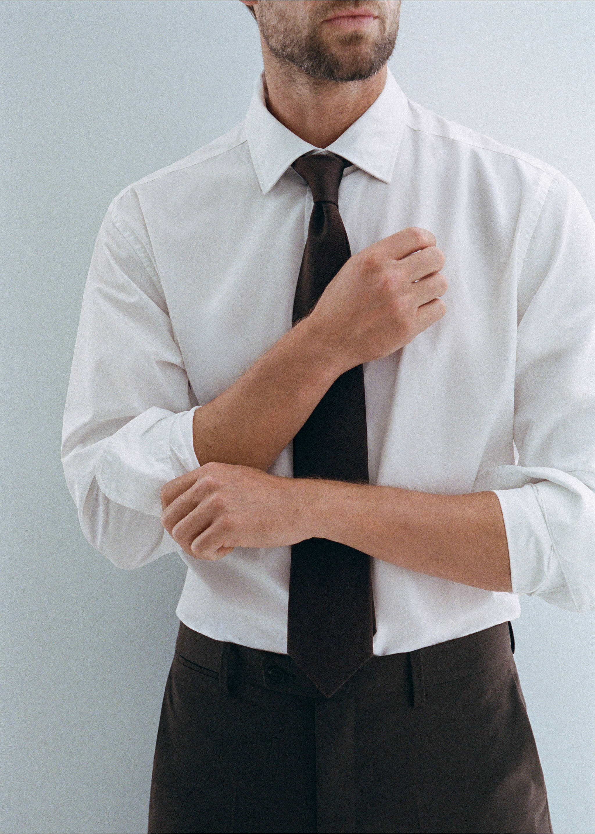 Regular-fit 100% cotton shirt - Medium plane, White. Ref: 37094431-01.