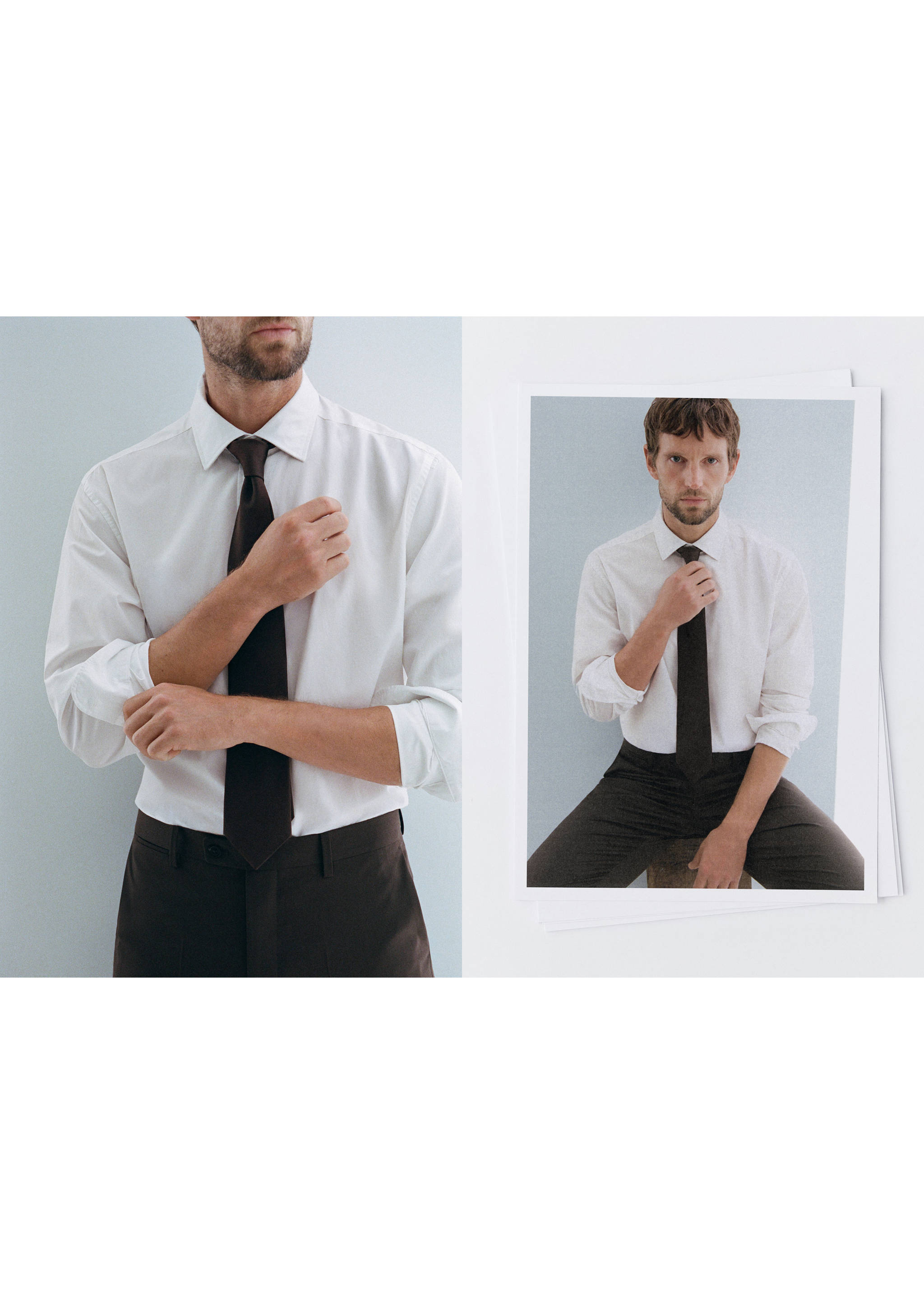 Regular-fit 100% cotton shirt - Panoramic plane, White. Ref: 37094431-01.