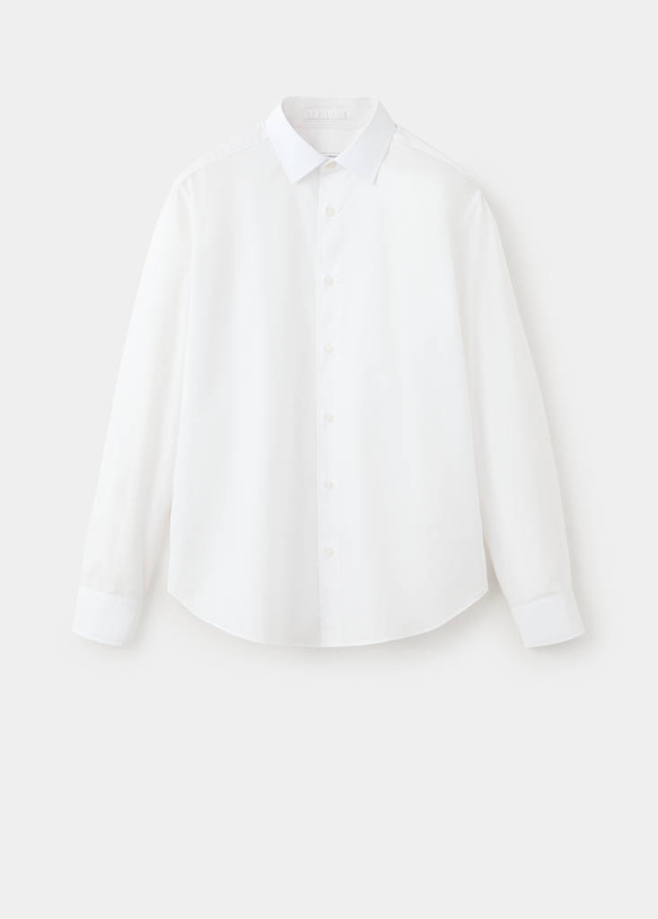 Regular-fit 100% cotton shirt — White