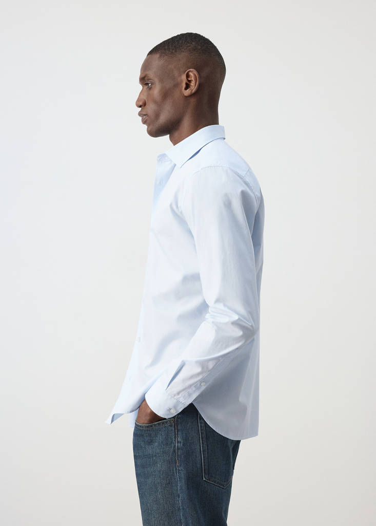 Regular-fit 100% cotton shirt — Sky Blue