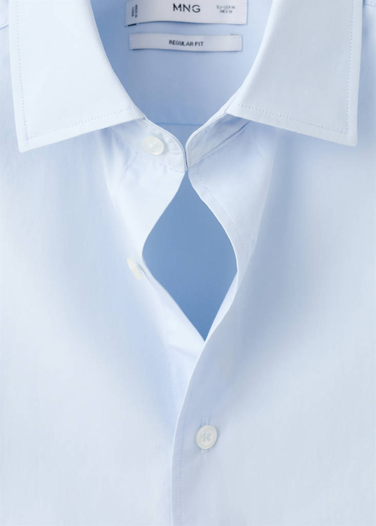 Regular-fit 100% cotton shirt — Sky Blue