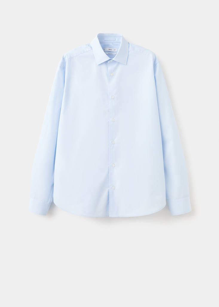 Regular-fit 100% cotton shirt — Sky Blue