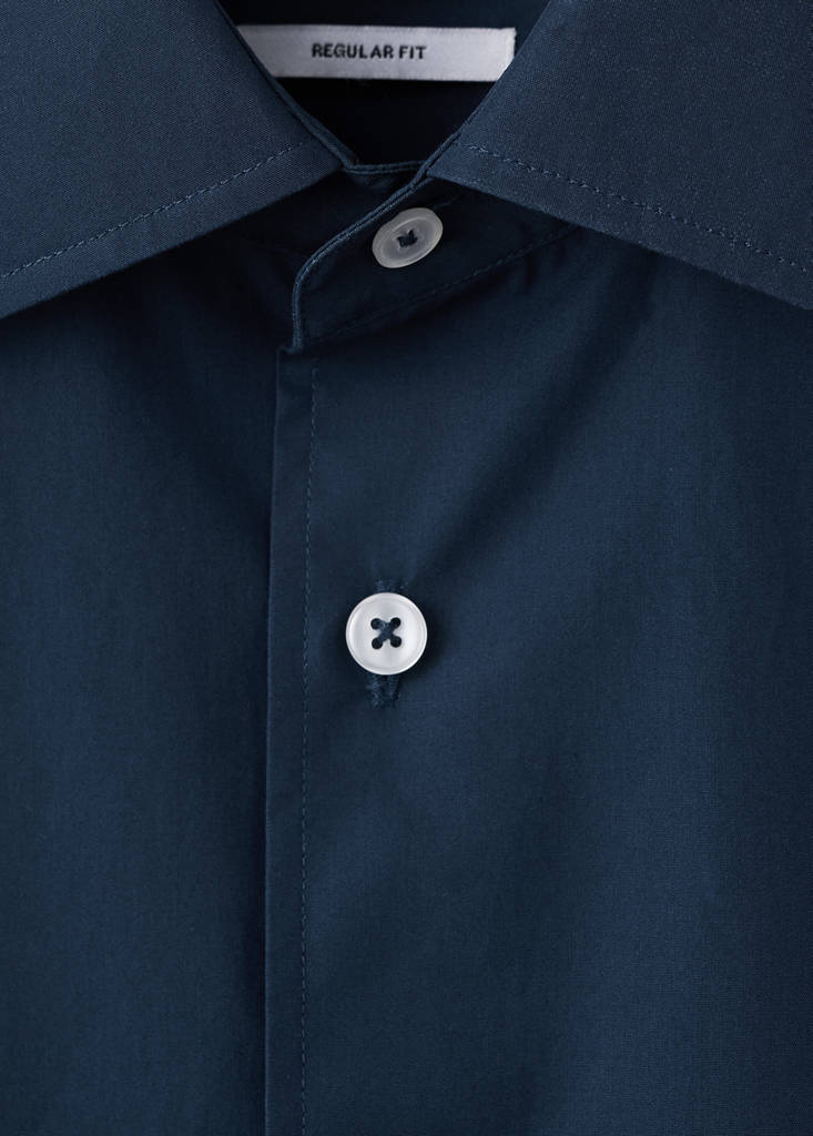 Regular-fit 100% cotton shirt — Navy