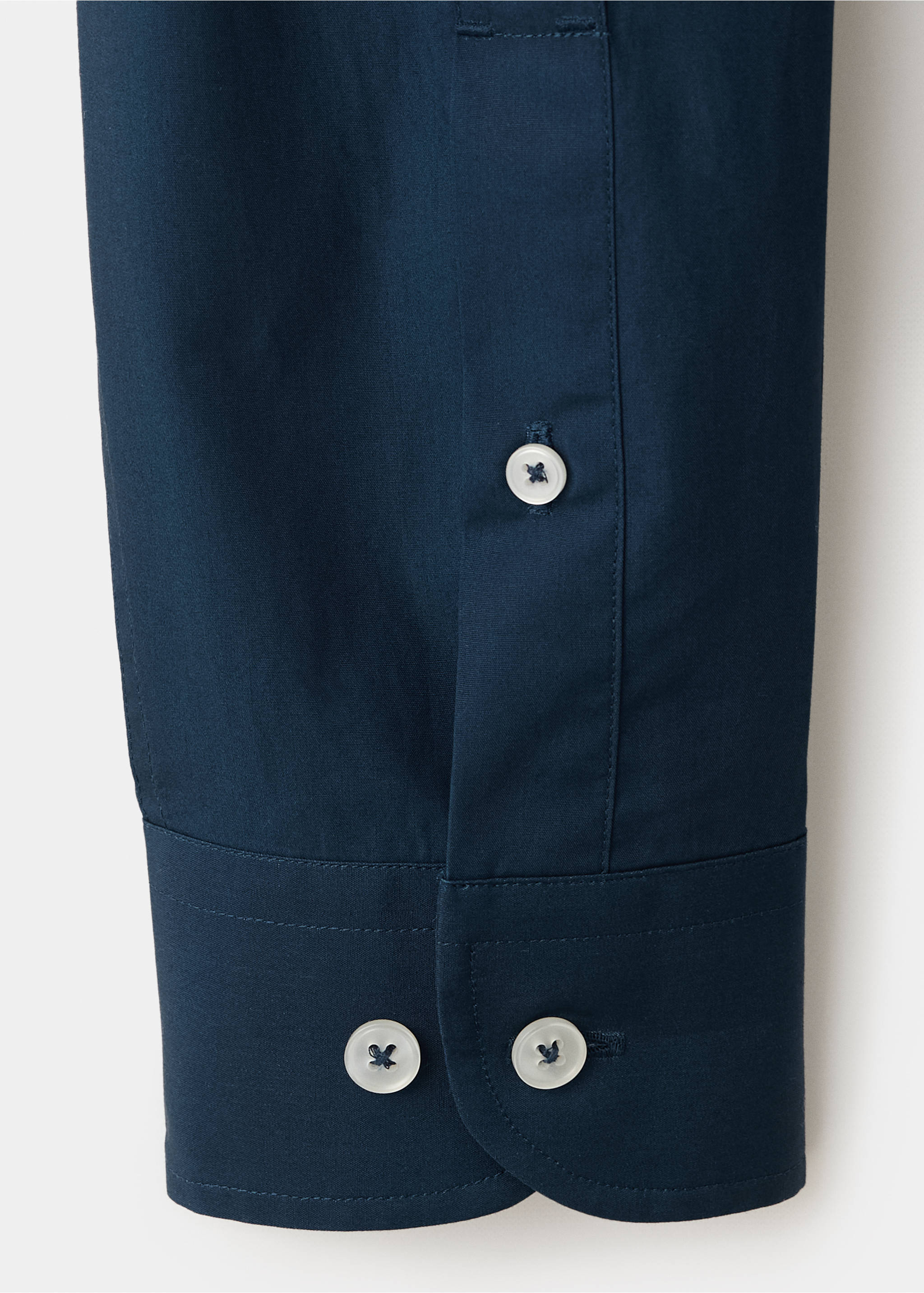 Regular-fit overhemd 100% katoen - Detail van het artikel 0, Marineblauw. Ref: 37094431-00.