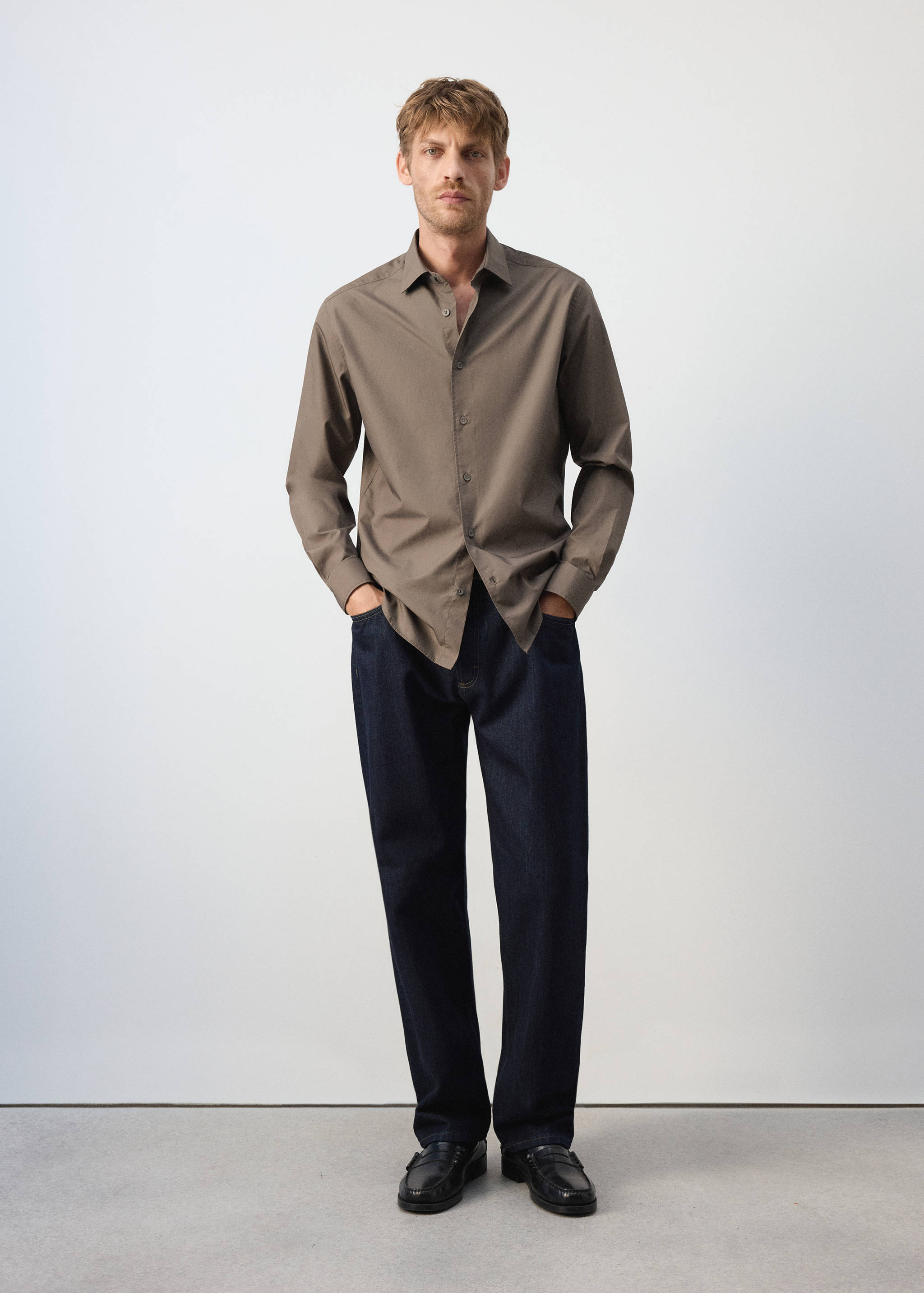 Regular-fit 100% cotton shirt - General plane
