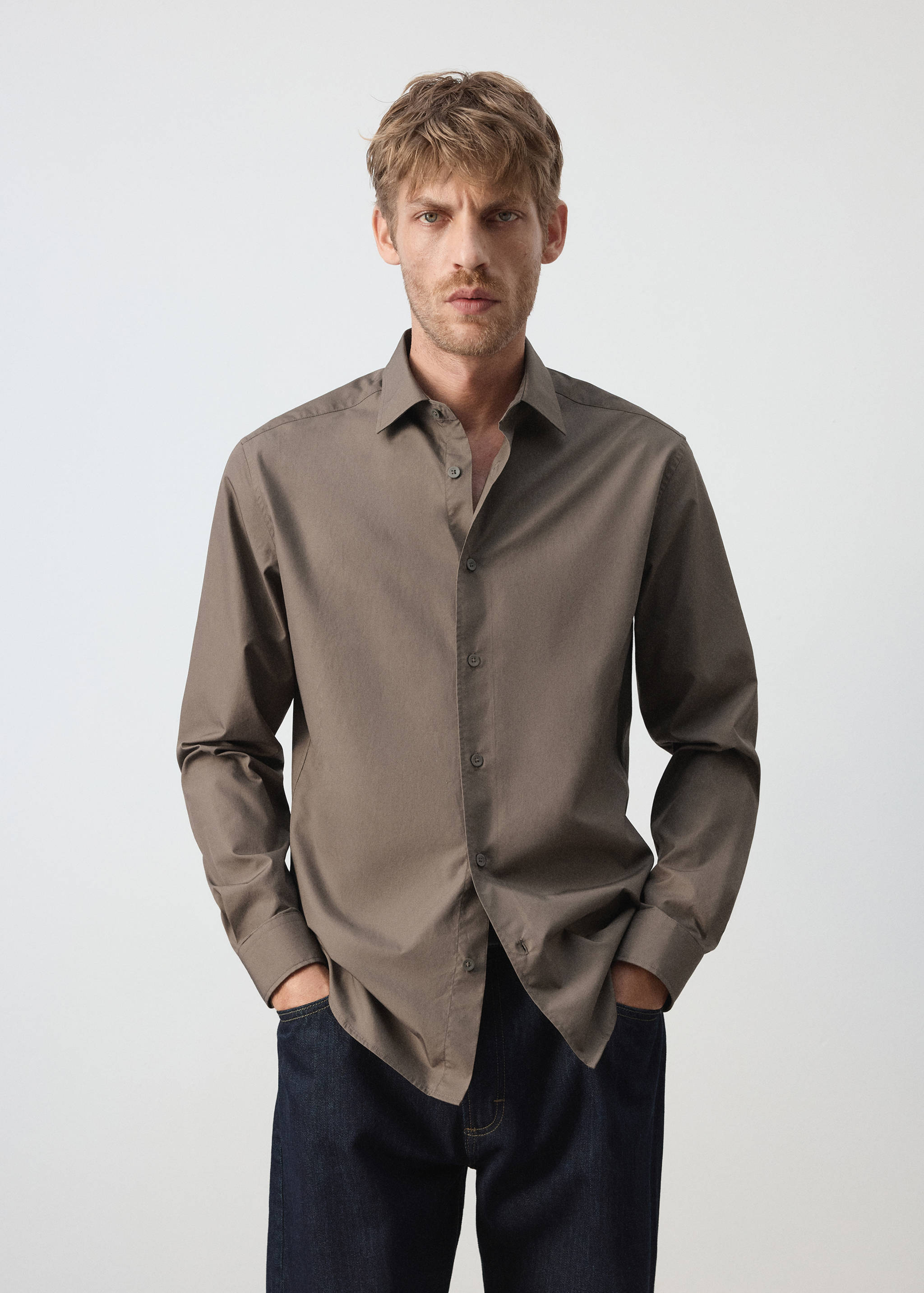 Regular-fit 100% cotton shirt - Medium plane