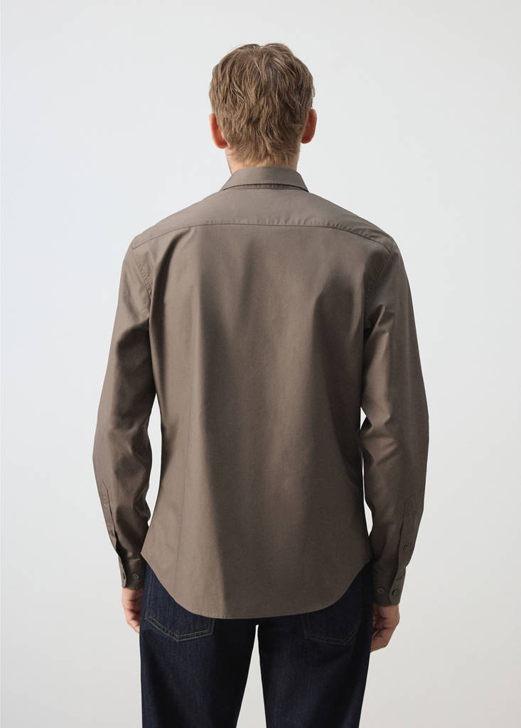 Regular-fit 100% cotton shirt — Mink Grey