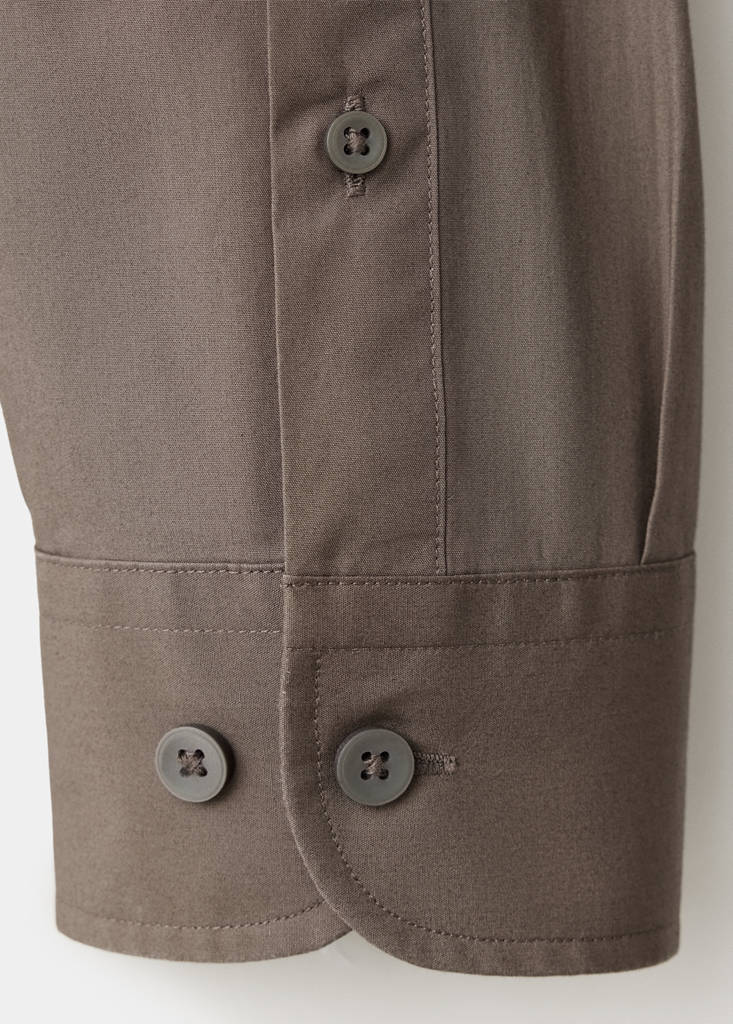 Regular-fit 100% cotton shirt — Mink Grey