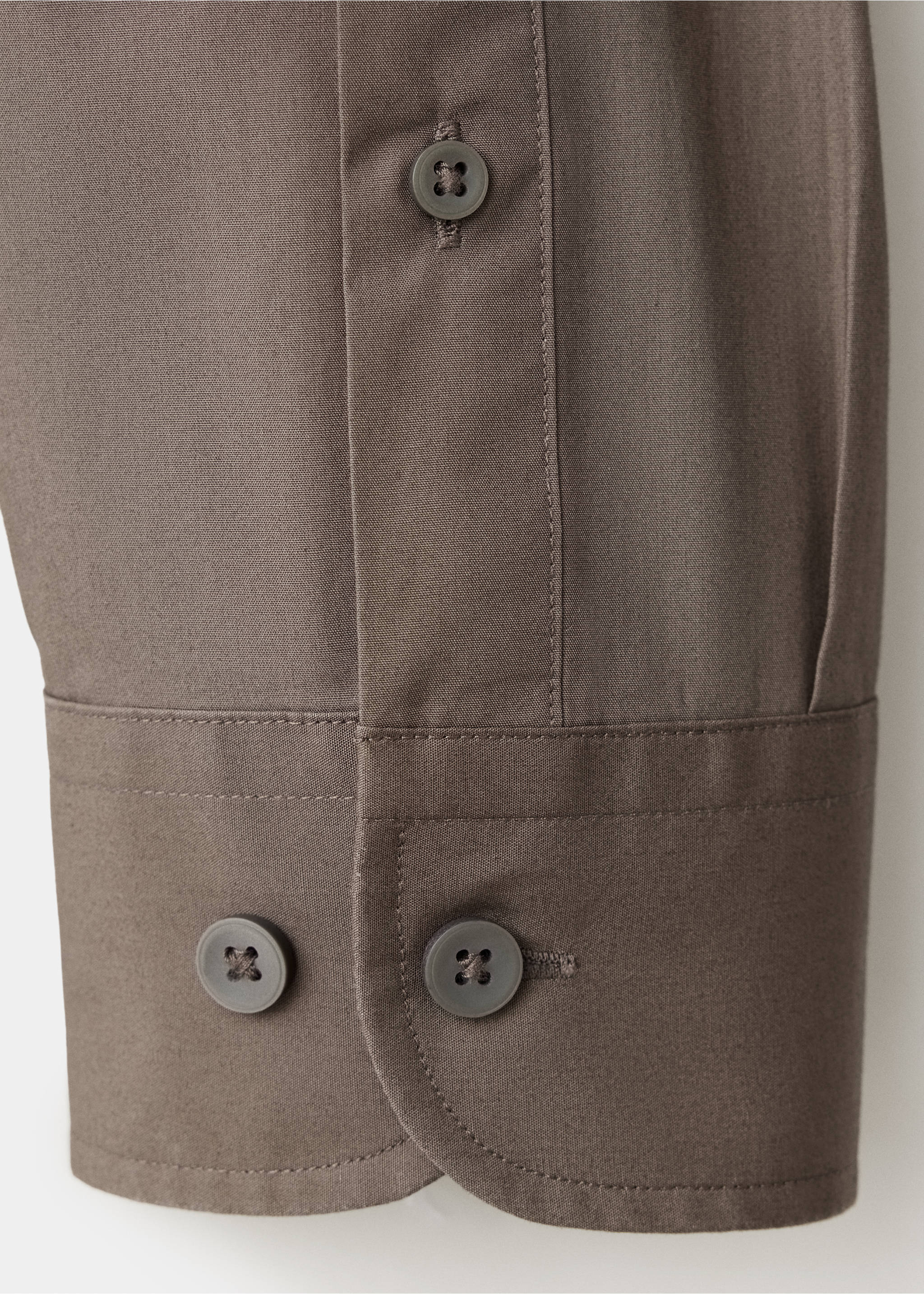 Regular-fit overhemd 100% katoen - Detail van het artikel 0, Nertsgrijs. Ref: 37094431-00.