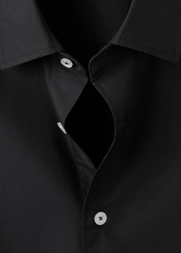 Regular-fit 100% cotton shirt — Black
