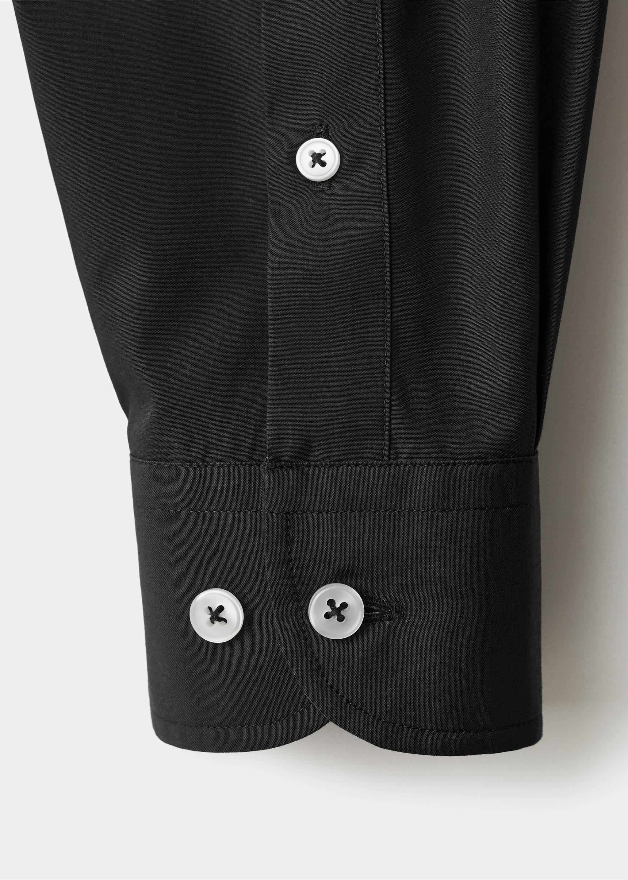 Regular-fit 100% cotton shirt - Details of the article 0, Black. Ref: 37094431-00.