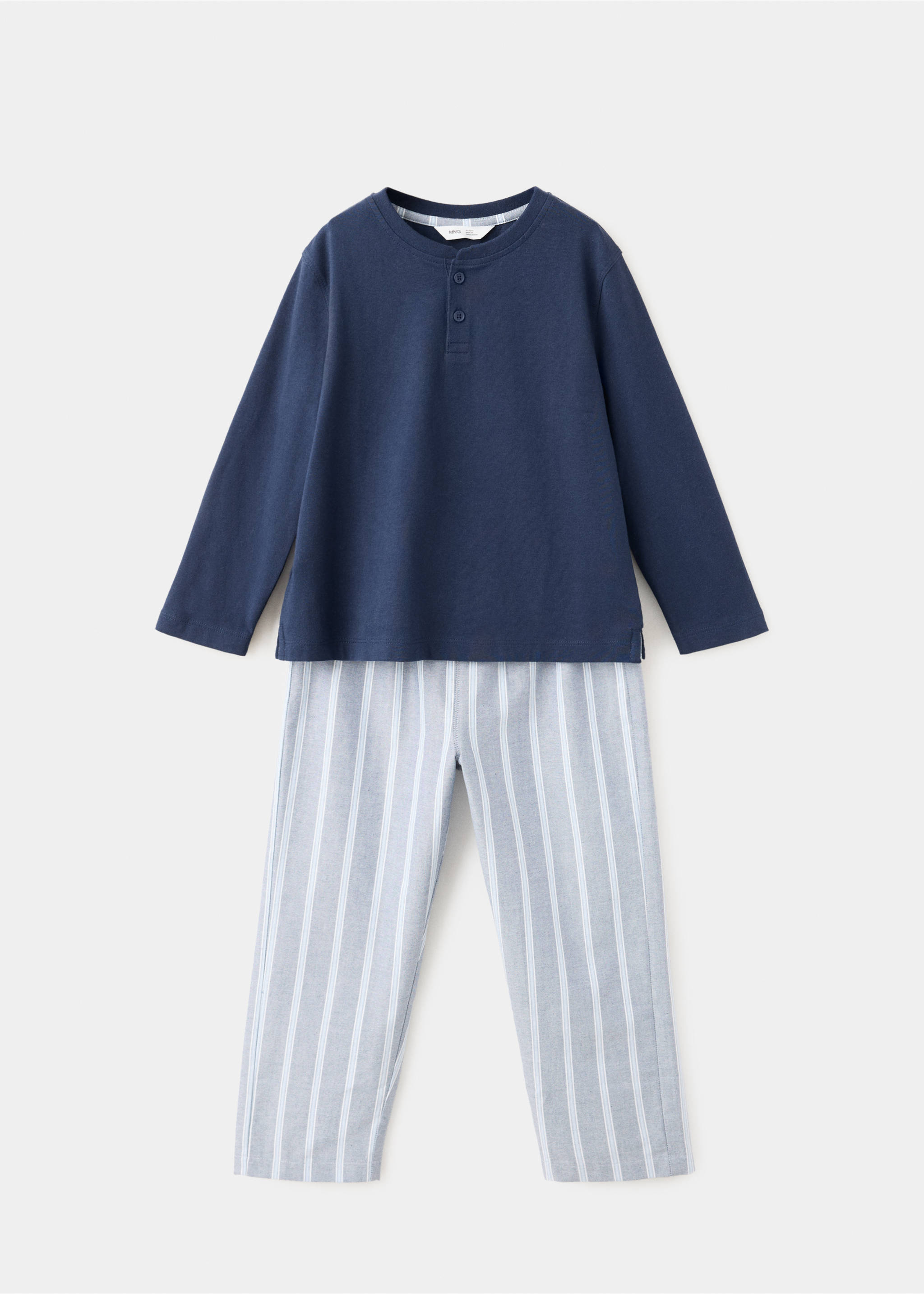 Pyjama complet à rayures - Article sans modèle, Bleu marine. Ref: 37094433-00.
