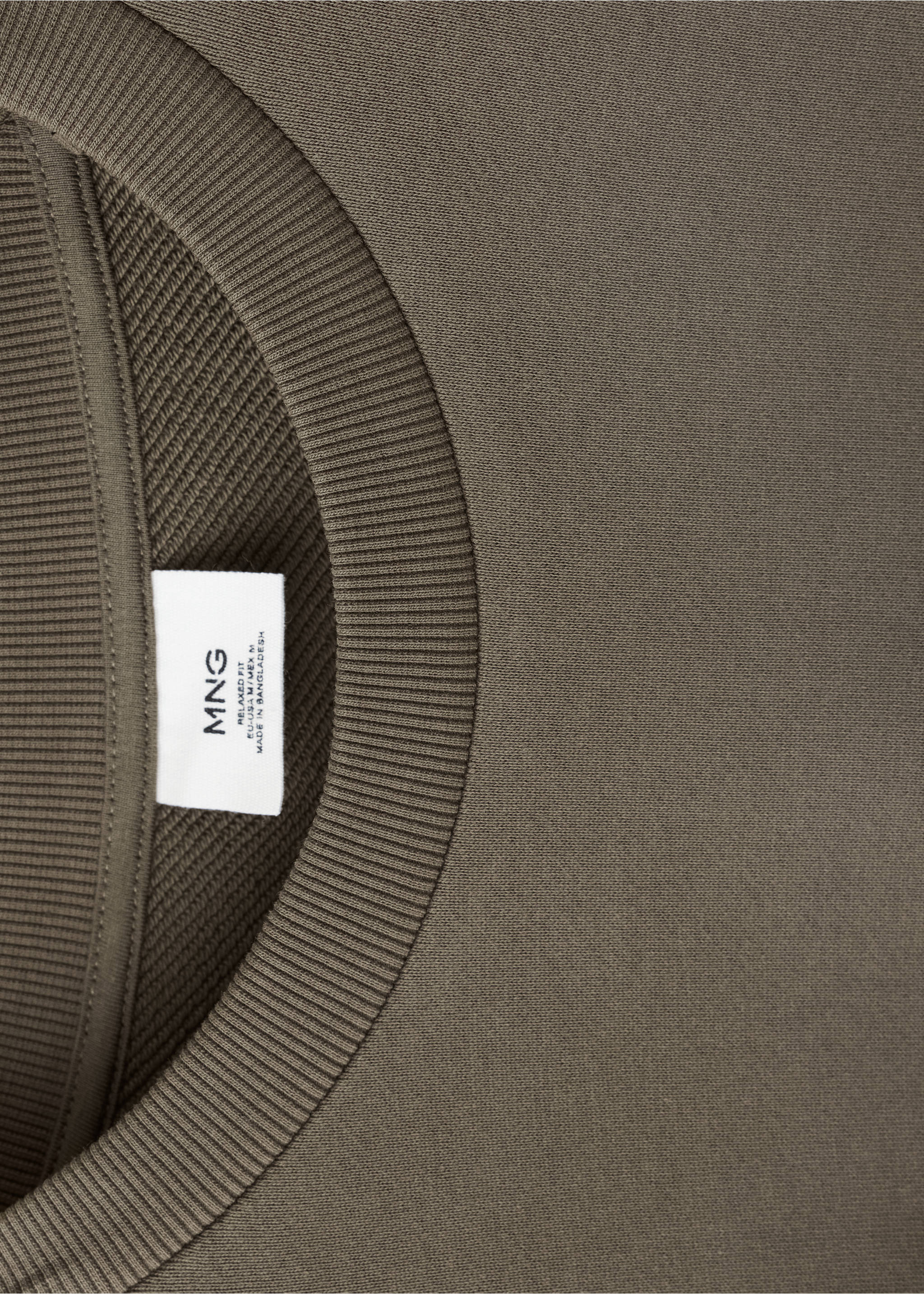 Relaxed-fit cotton sweatshirt - Details of the article 8, Mink Grey. Ref: 37094434-00.