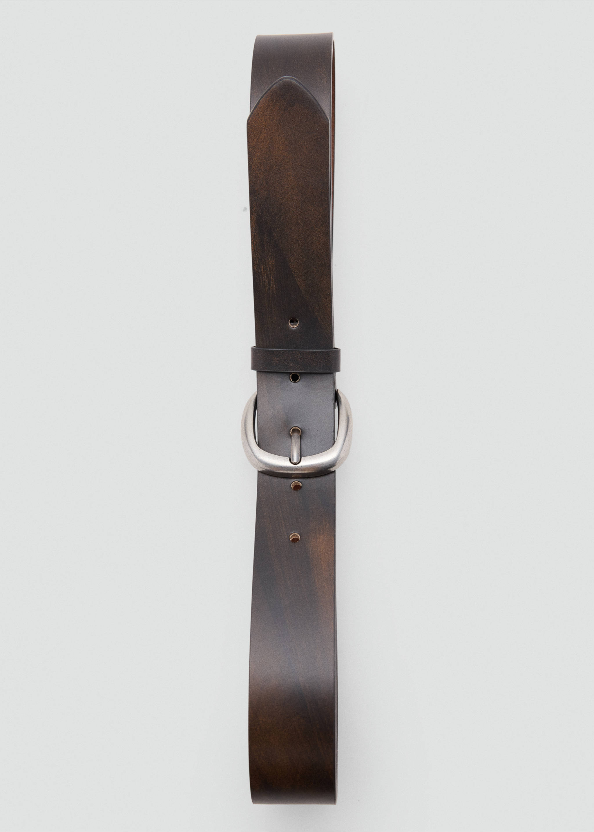 Ceinture en cuir effet usé - Détail de l'article 2, Chocolat. Ref: 37094435-00.