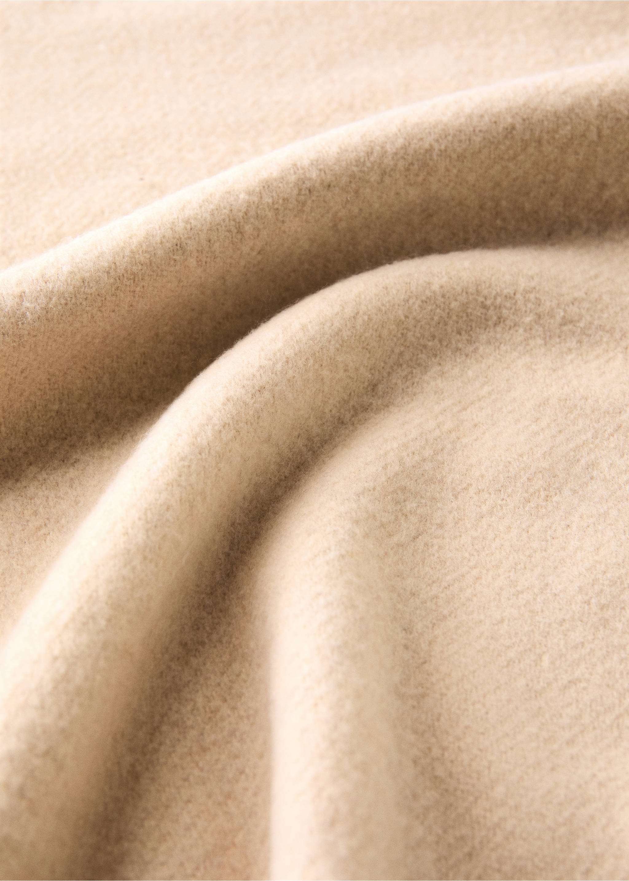 Wool-blend blanket with fringes - Details of the article 1, Nude. Ref: 37094436-00.