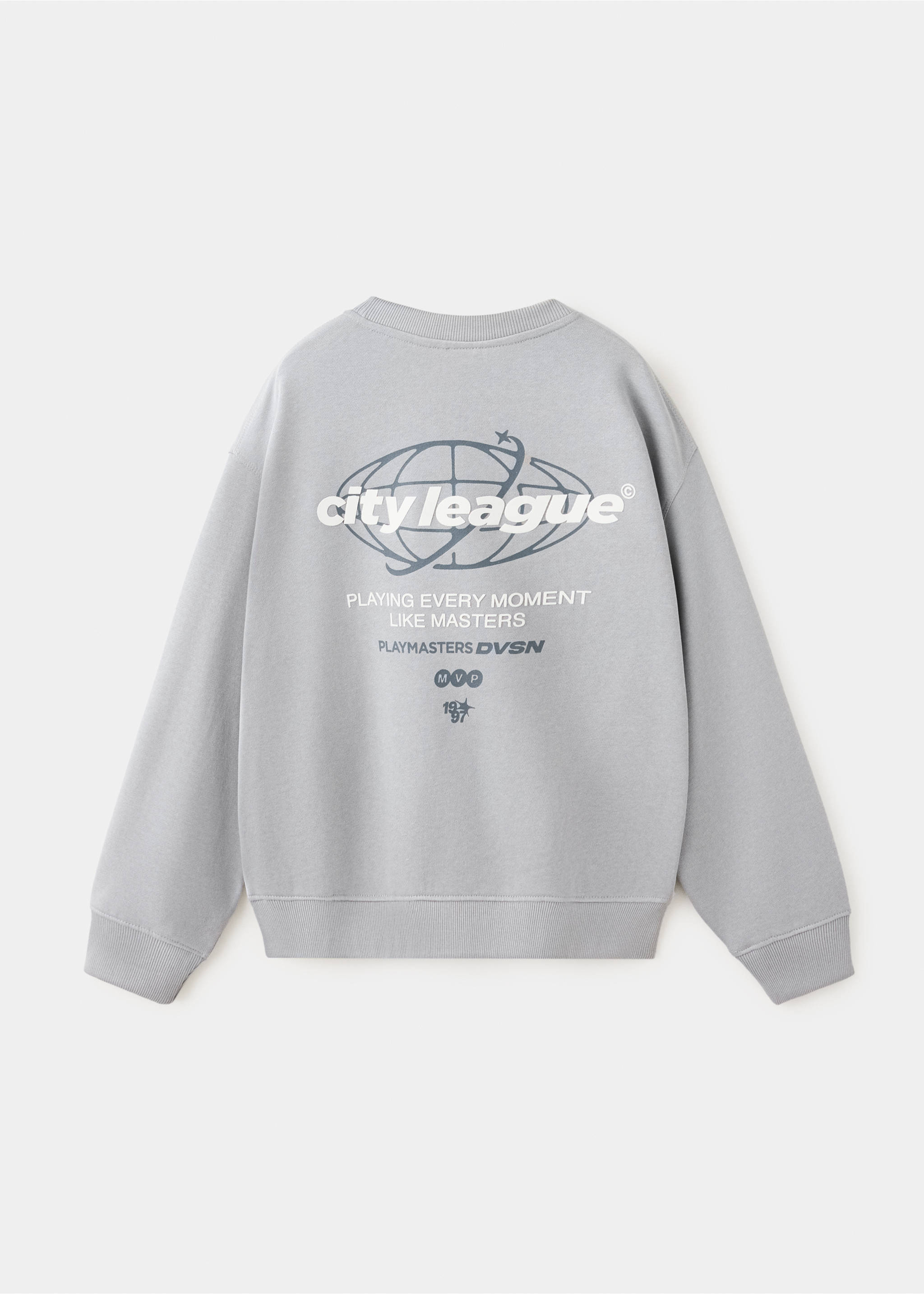 Sweat relaxed fit avec détail texte - Verso de l’article, Gris. Ref: 37094437-00.