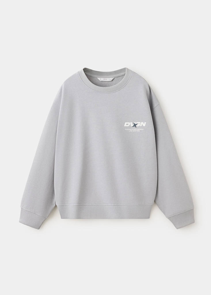 Relaxed fit sweatshirt with text detail — Grey