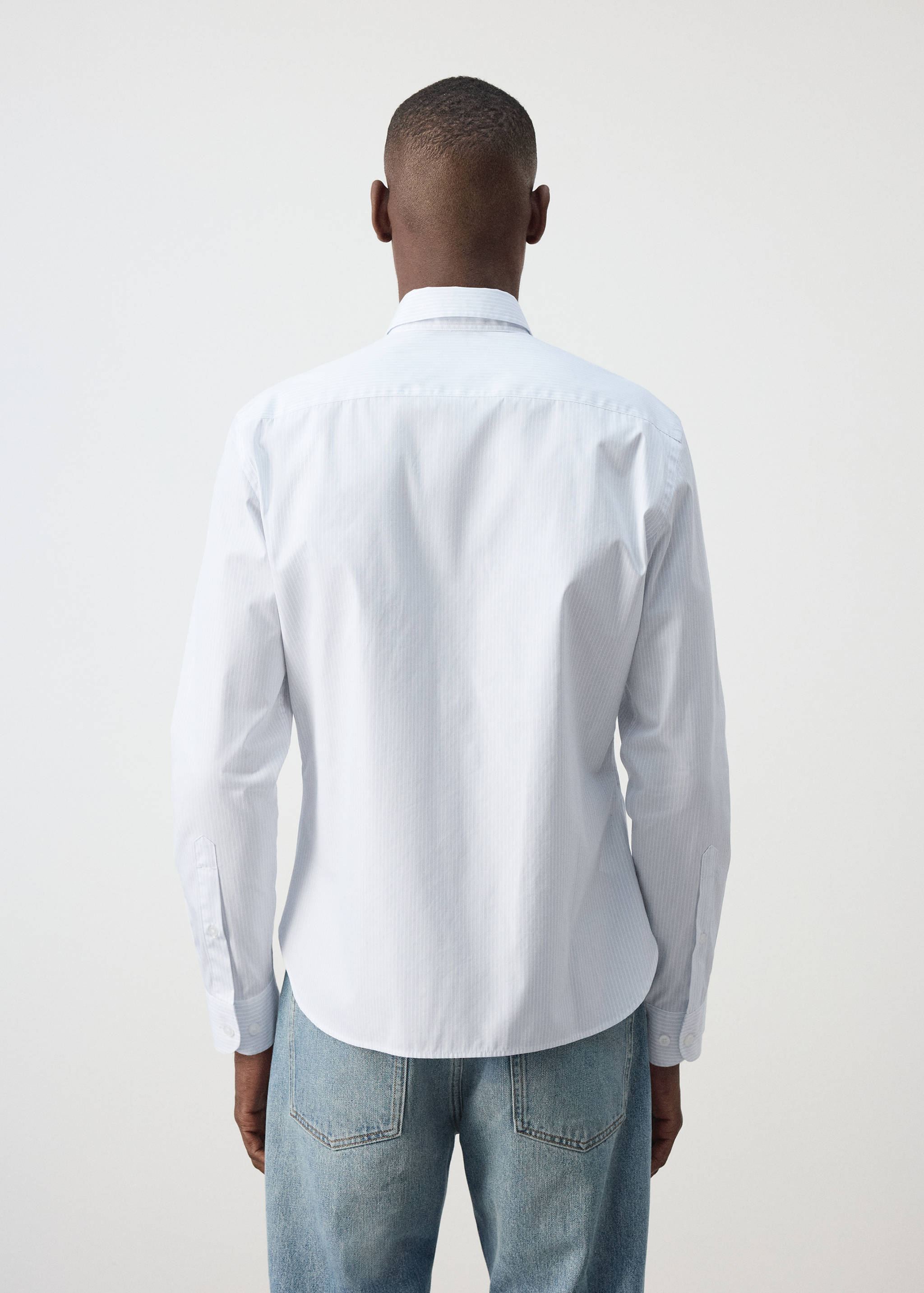 Regular fit striped cotton shirt - Reverse of the article