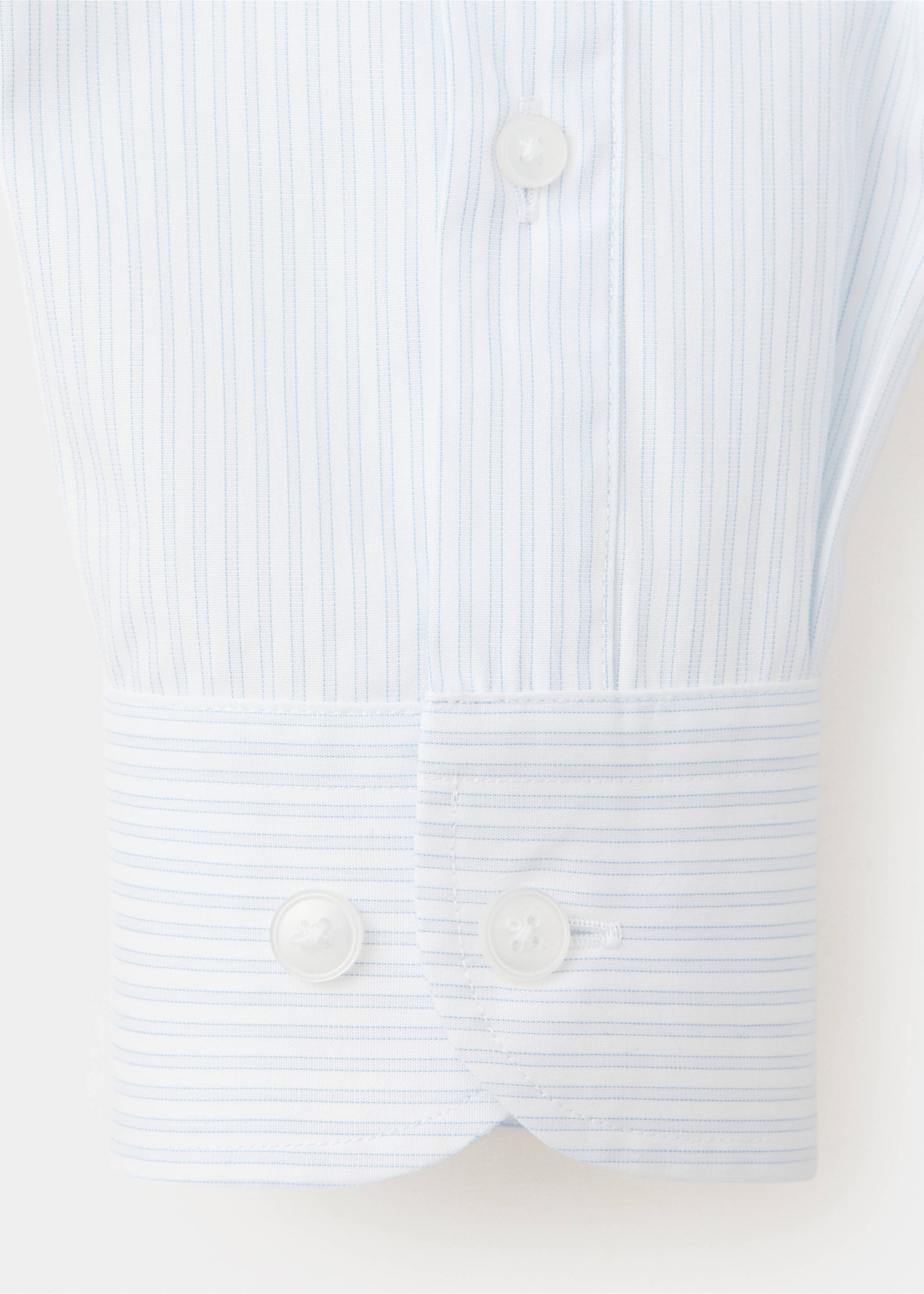 Regular fit striped cotton shirt - Details of the article 0, White. Ref: 37094439-00.