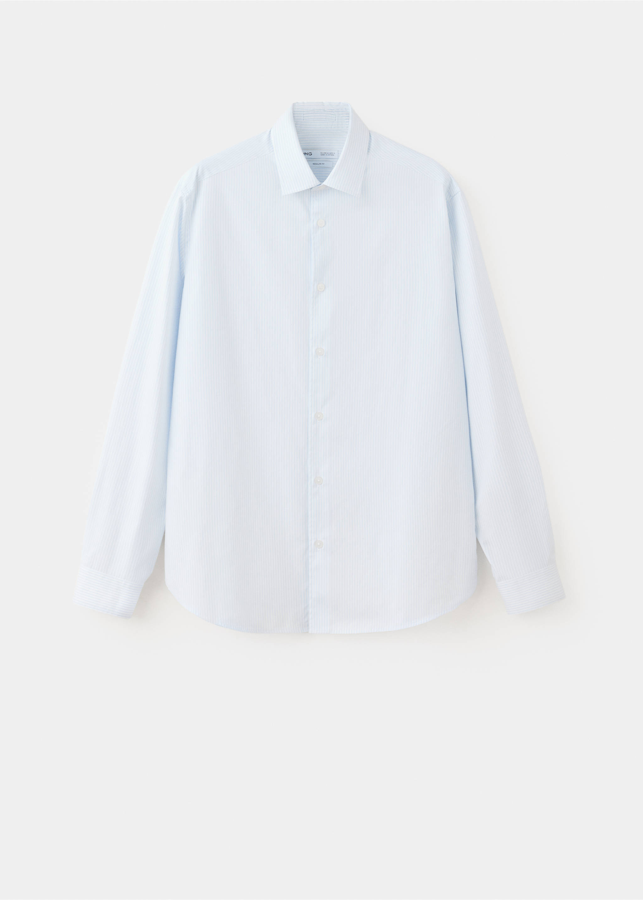 Regular fit striped cotton shirt - Article without model, White. Ref: 37094439-00.