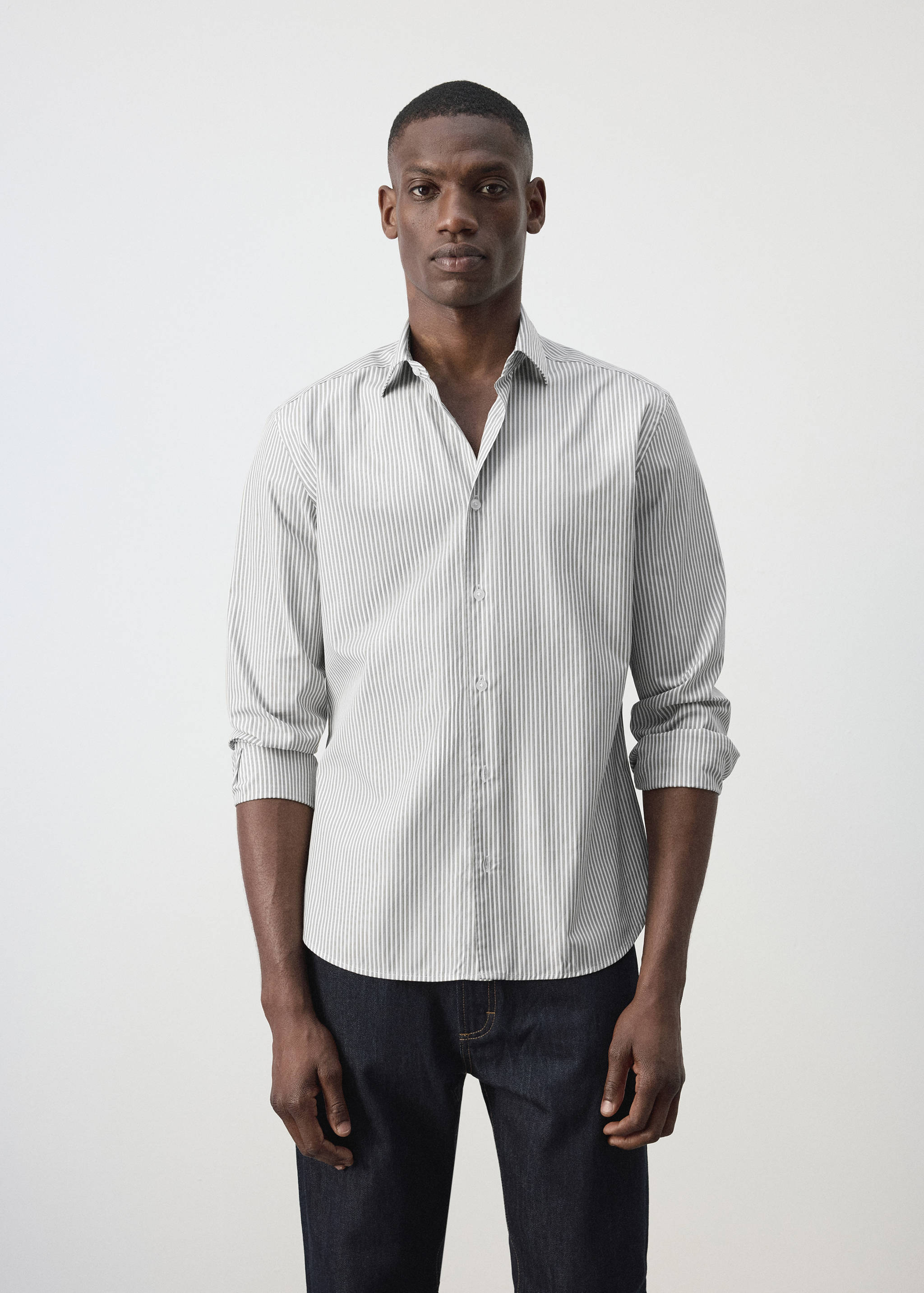 Chemise coton rayures regular-fit - Plan moyen