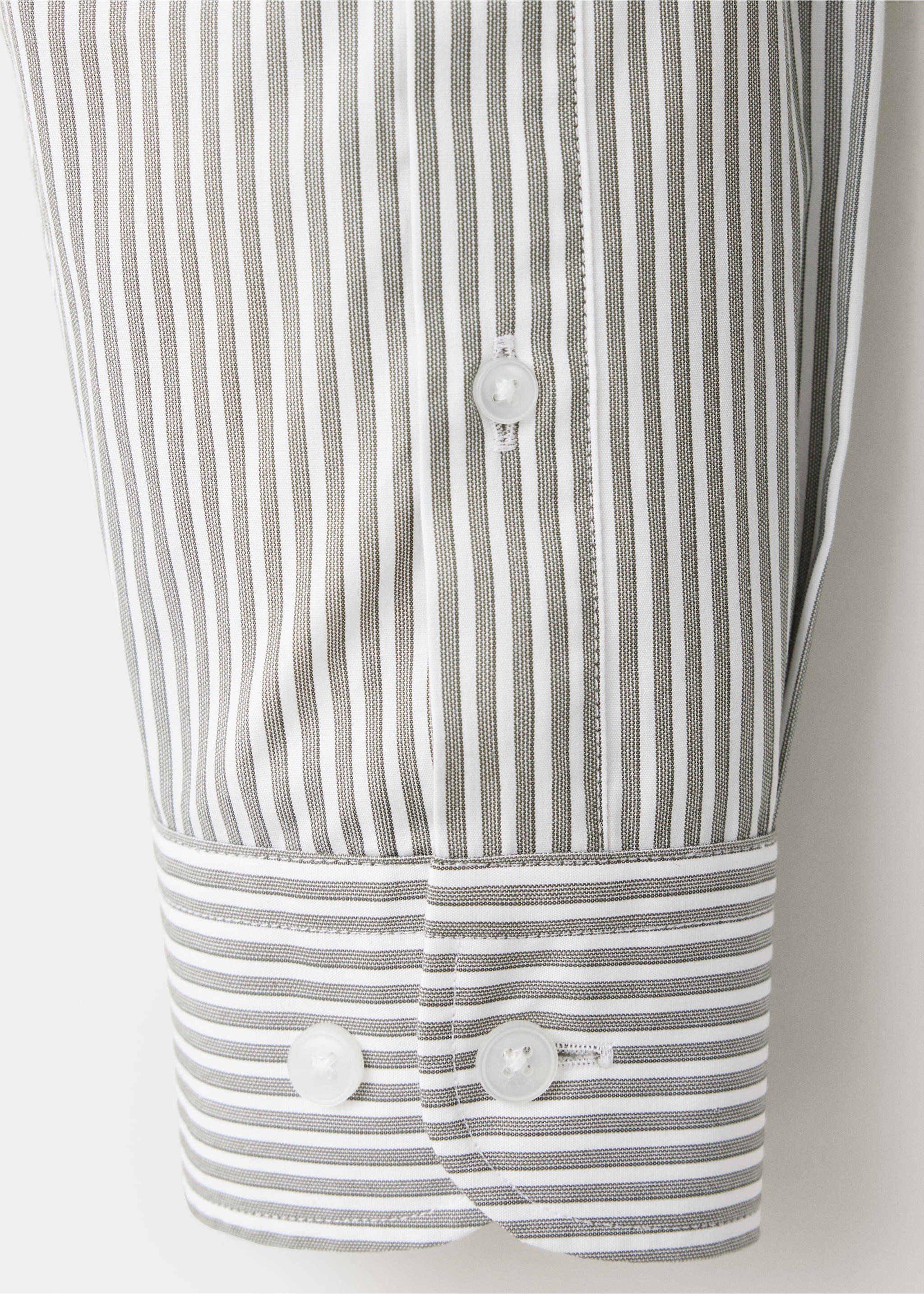 100% cotton regular fit striped shirt - Details of the article 0, Khaki. Ref: 37094439-00.
