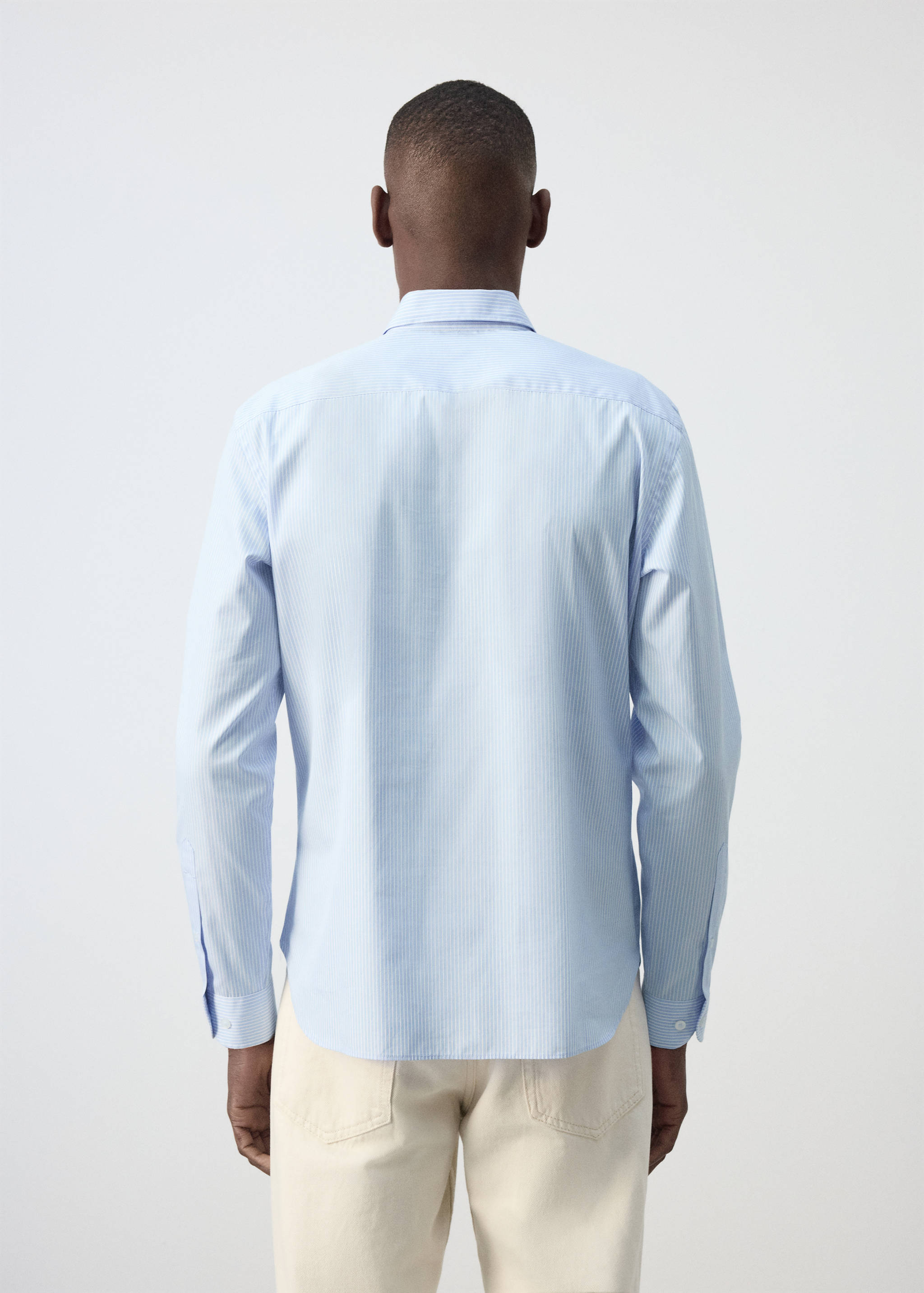 Regular fit striped cotton shirt - Reverse of the article