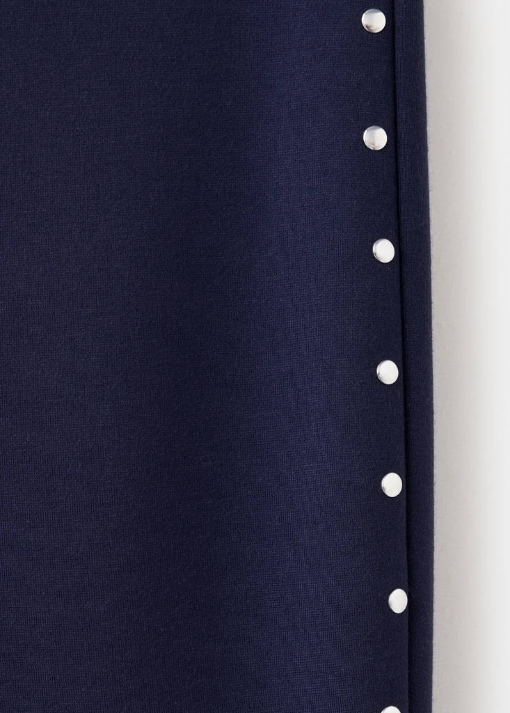 Flared leggings with studs — Navy