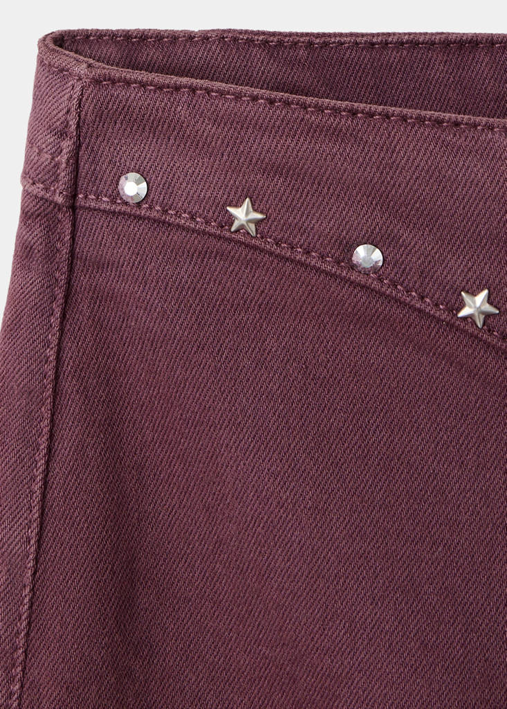Flared jeans with studs — Plum