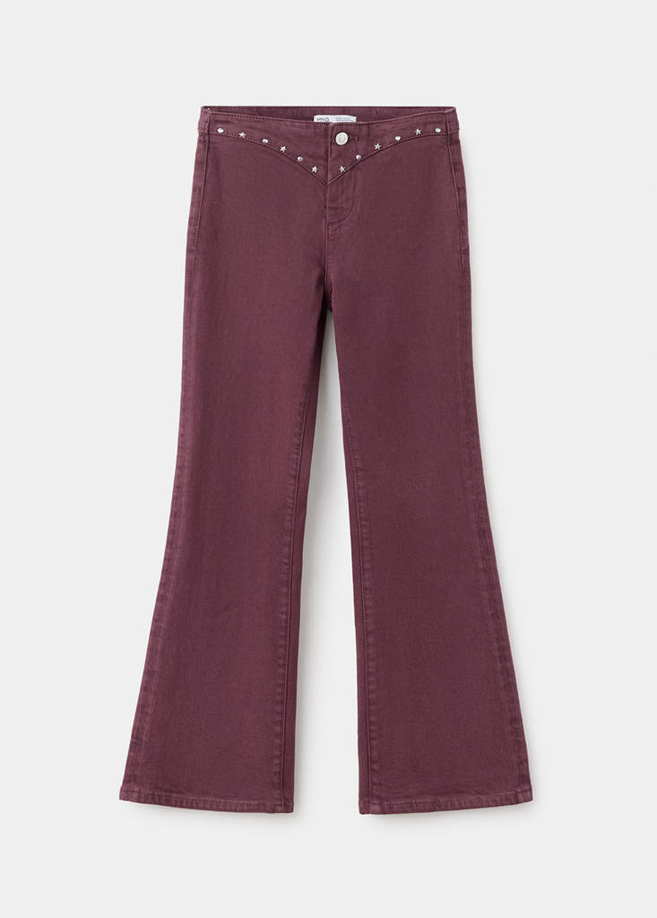 Flared jeans with studs — Plum